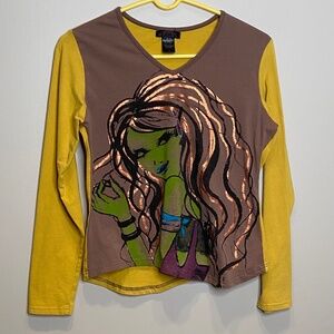 Vintage Custo Barcelona long sleeve graphic top, Custo Size 4